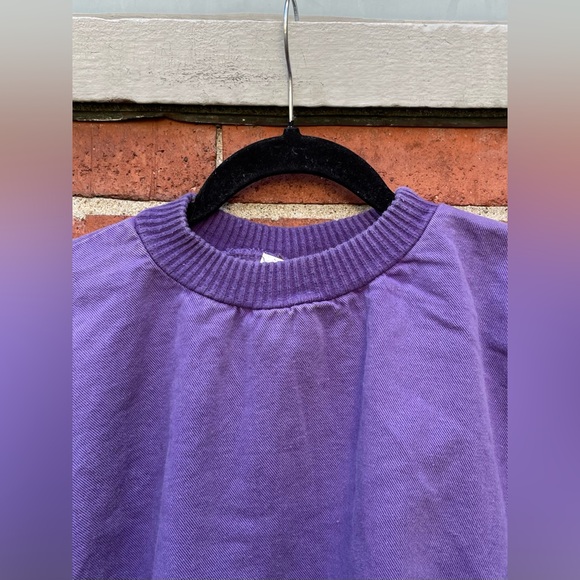 Vintage 90s Quality Goods Faded Cuffed Crewneck Sweatshirt Size Large purple - Picture 5 of 6